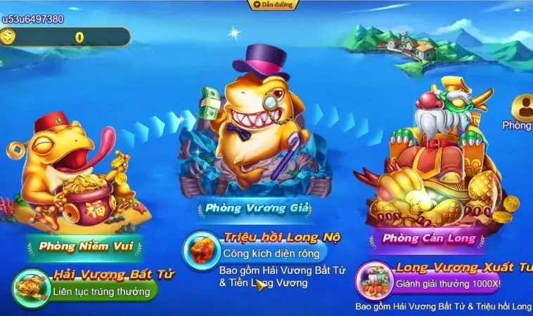 Các phòng chơi trong game Bắn Cá Royal Fishing Tại 789Club