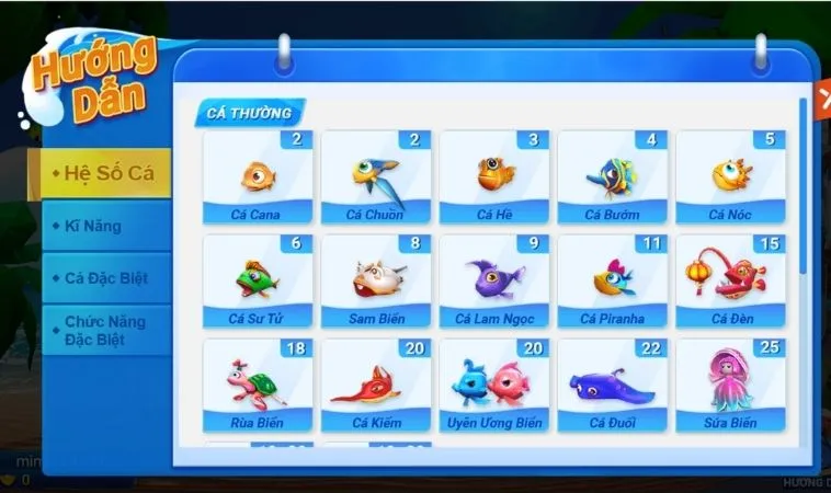 Hệ số cá thưởng trong game Bắn Cá Đại Dương Tại 789Club