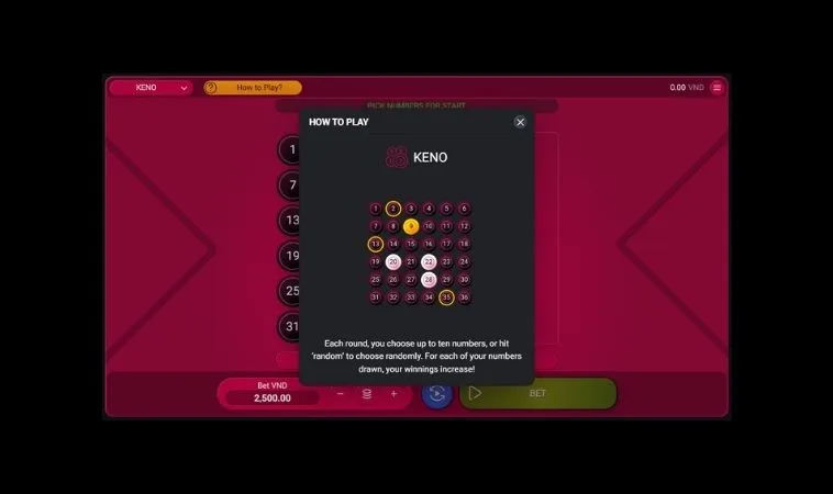 Cách chơi game nhanh Keno Tại 789Club