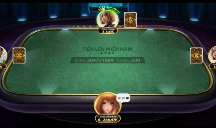 Giao diện chơi Tiến Lên Miền Nam Tại Cổng Game 789Club