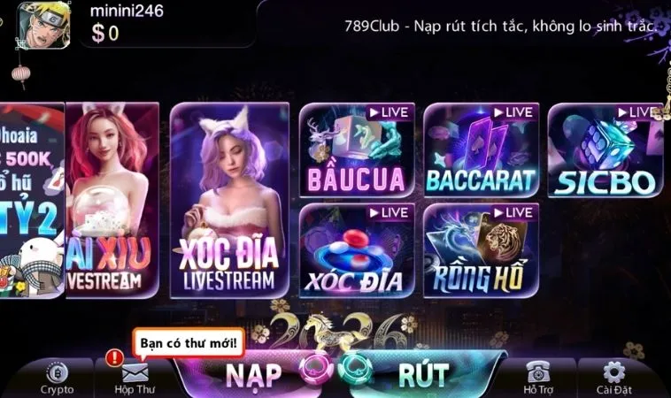 Đa dạng các trò chơi tại sảnh Casino Online 789Club
