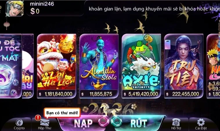Đa dạng các trò chơi tại sảnh Nổ Hũ 789Club