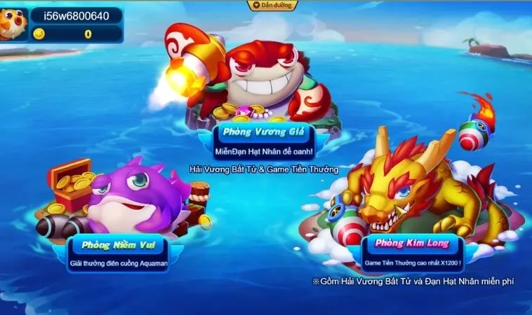 Các phòng chơi trong game Thợ Săn Cá Tại 789Club