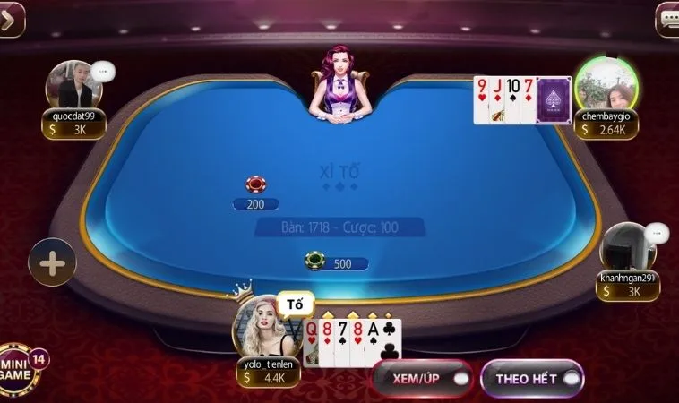 Bàn chơi Xì Tố Tại 789Club